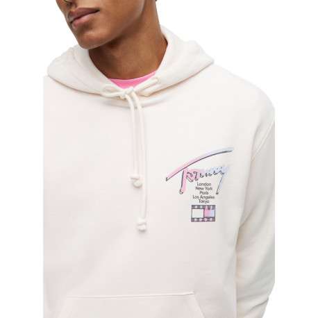 Sweat en coton écru pourvu d'une coupe ajustée et d'un col à capuche - Image 4
