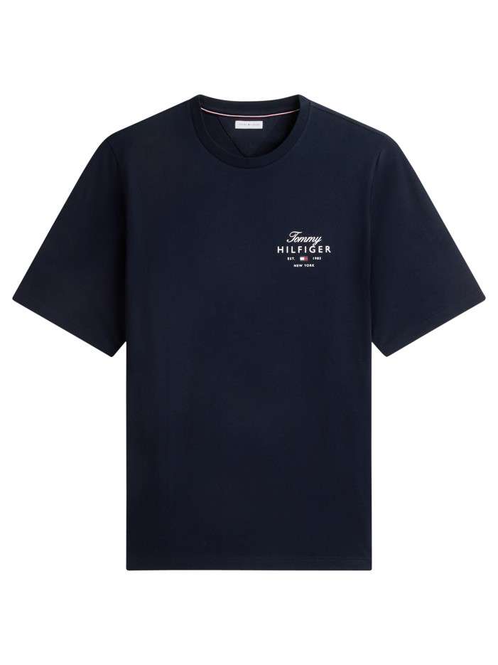 T-shirt en coton marine à...