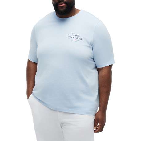 T-shirt en coton ciel à coupe ajustée pourvu de manches courtes - Image 2