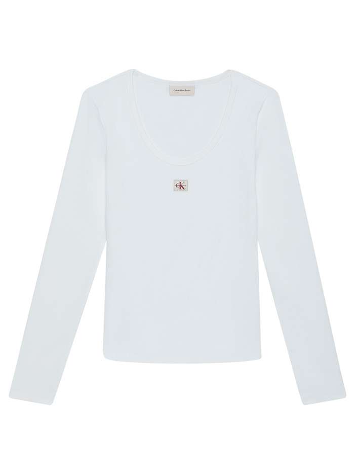T-shirt en coton blanc uni...