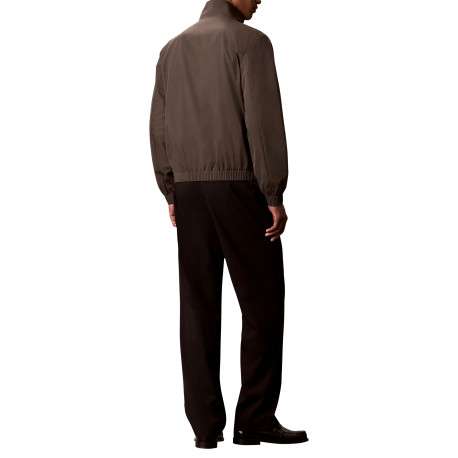 Veste Coupe vent kaki unie avec une coupe droite et un col montant - Image 3