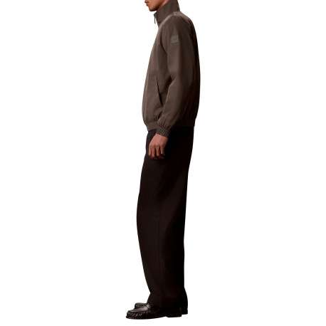 Veste Coupe vent kaki unie avec une coupe droite et un col montant - Image 6