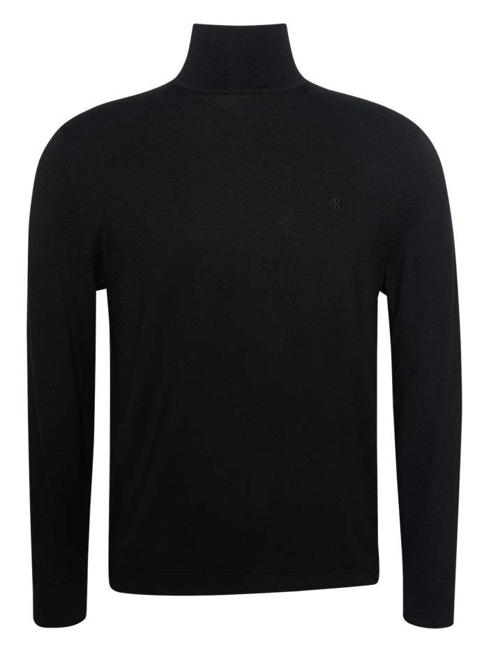 Pull en laine noir uni avec...