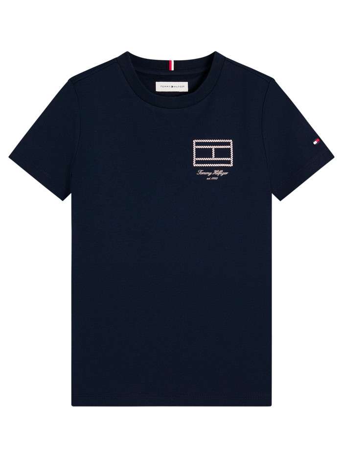 T-shirt en coton marine à...