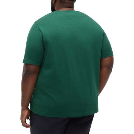 T-shirt en coton vert à coupe ajustée pourvu d'un col rond et de manches courtes - Image 3