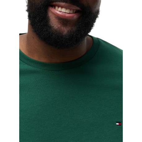 T-shirt en coton vert à coupe ajustée pourvu d'un col rond et de manches courtes - Image 4