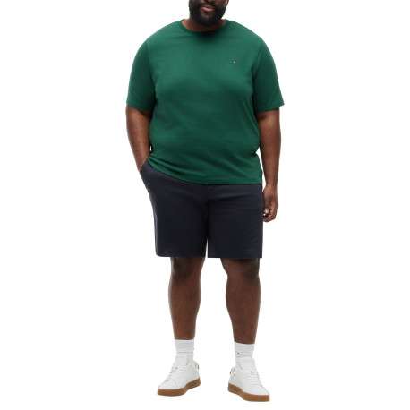 T-shirt en coton vert à coupe ajustée pourvu d'un col rond et de manches courtes - Image 5
