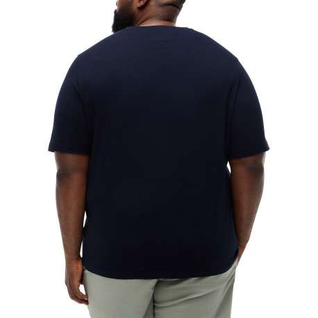T-shirt en coton marine à coupe ajustée pourvu d'un col rond - Image 3
