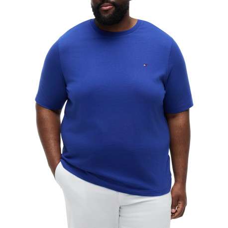 T-shirt en coton bleu à coupe ajustée pourvu d'un col rond et de manches courtes - Image 2