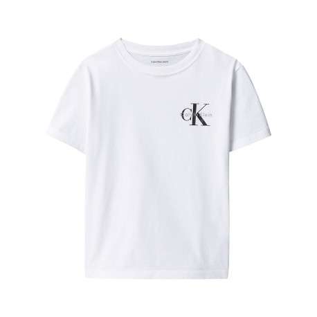 T-shirt en coton blanc uni avec une coupe droite et un col rond