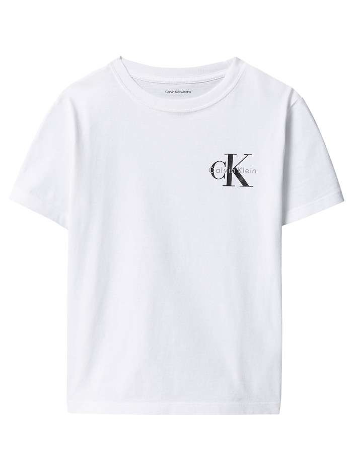 T-shirt en coton blanc uni avec une coupe droite et un col rond