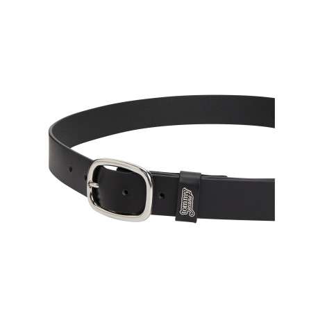 Ceinture en cuir de buffle noire pourvue d'une boucle ardillon ovale - Image 3