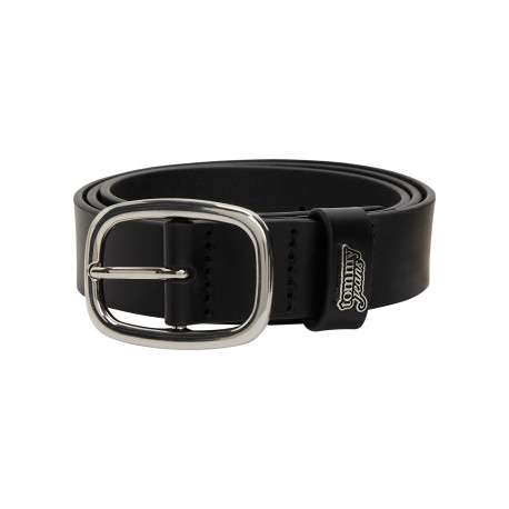 Ceinture en cuir de buffle noire pourvue d'une boucle ardillon ovale - Image 4
