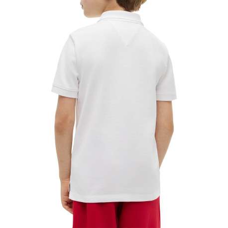 Polo en coton blanc à coupe droite pourvu d'un col à revers boutonné - Image 3
