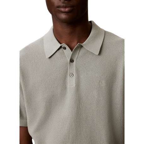 Polo en coton kaki uni avec une coupe droite et un col à revers - Image 4