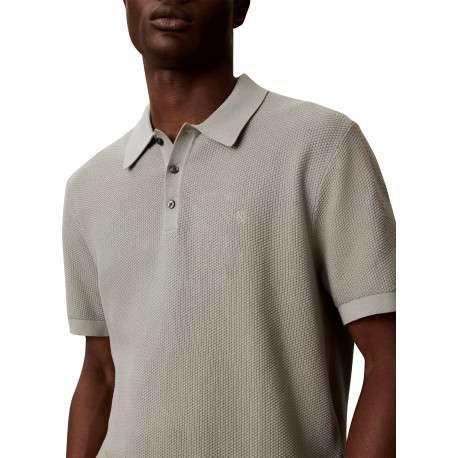 Polo en coton kaki uni avec une coupe droite et un col à revers - Image 5