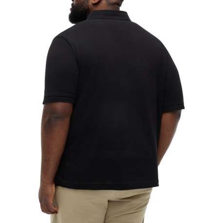 Polo en coton biologique noir à coupe droite pourvu d'un col boutonné - Image 3