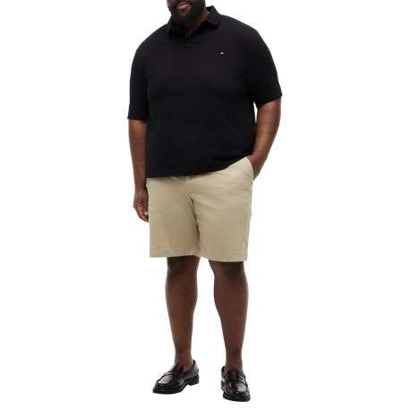 Polo en coton biologique noir à coupe droite pourvu d'un col boutonné - Image 5
