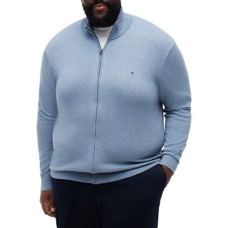 Gilet zippé en coton ciel à coupe ajustée pourvu d'un col montant - Image 2