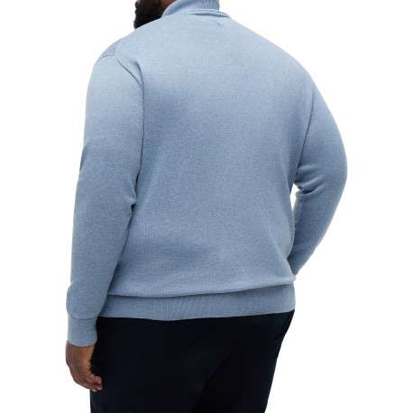 Gilet zippé en coton ciel à coupe ajustée pourvu d'un col montant - Image 3