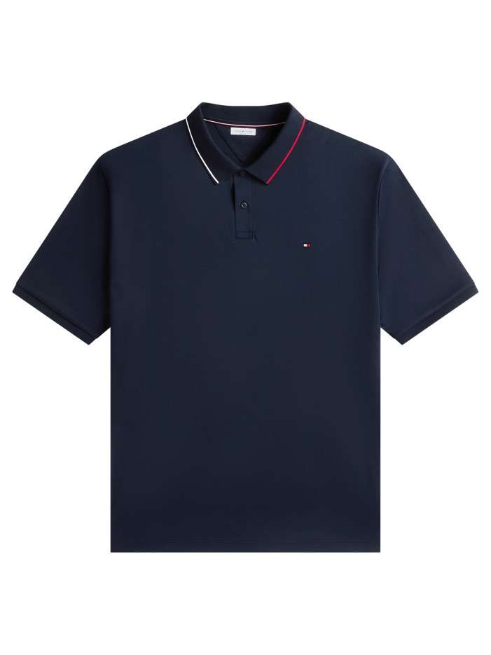 Polo en coton marine à...