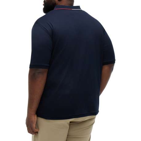 Polo en coton marine à coupe droite pourvu d'un col boutonné - Image 3