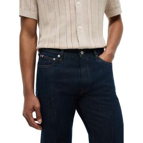 Jean en coton brut à coupe droite pourvu d'une fermeture zippée avec bouton - Image 4