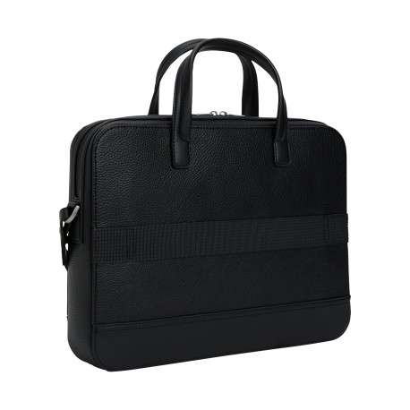 Sac porte-documents noir pourvu d'une bandoulière réglable et amovible - Image 2