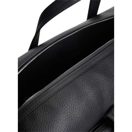 Sac weekender noir pourvu d'une bandoulière amovible et réglable - Image 3