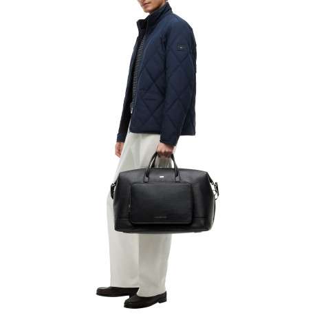 Sac weekender noir pourvu d'une bandoulière amovible et réglable - Image 5