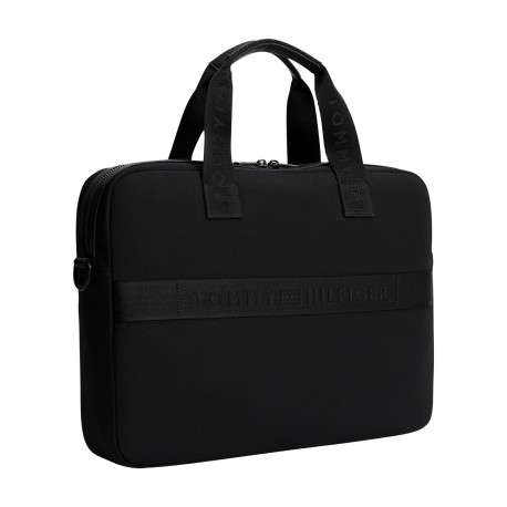 Sac porte-documents noir pourvu d'une bandoulière réglable et amovible - Image 2
