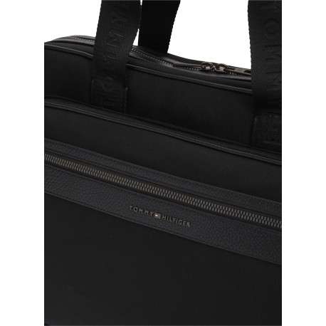 Sac porte-documents noir pourvu d'une bandoulière réglable et amovible - Image 4