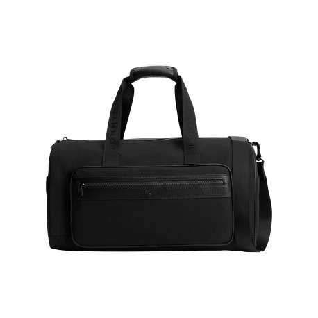 Sac weekender noir pourvu d'une bandoulière amovible et réglable