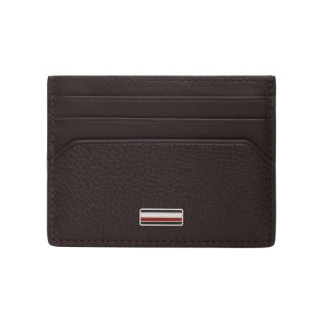 Porte-cartes en cuir marron pourvu de multiples rangements pour cartes