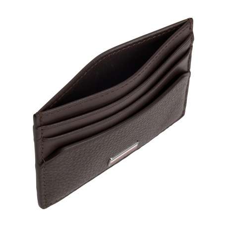 Porte-cartes en cuir marron pourvu de multiples rangements pour cartes - Image 3