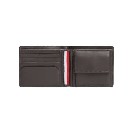 Portefeuille en cuir marron à clapet pourvu de multiples rangements - Image 3
