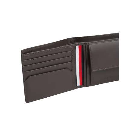 Portefeuille en cuir marron à clapet pourvu de multiples rangements - Image 4