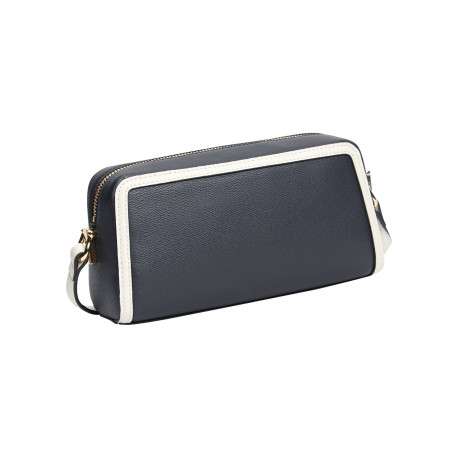 Sac à bandoulière marine et blanc pourvu d'une fermeture zippée - Image 2