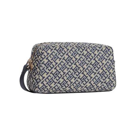Sac à bandoulière marine orné d'un motif monogramme contrasté - Image 2