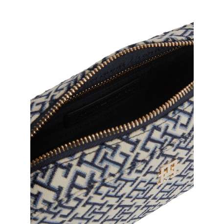 Sac à bandoulière marine orné d'un motif monogramme contrasté - Image 3