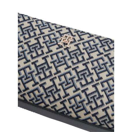 Sac à bandoulière marine orné d'un motif monogramme contrasté - Image 4