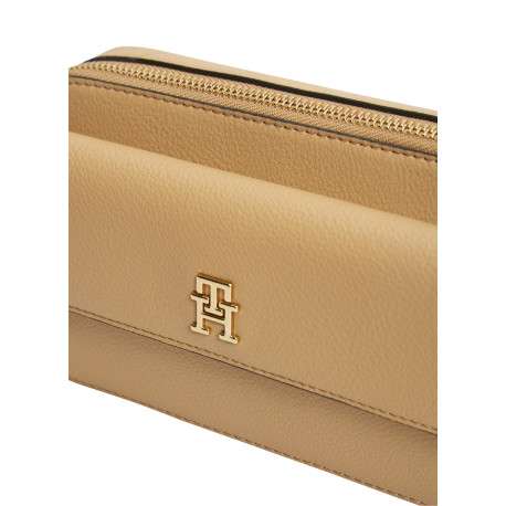 Sac à bandoulière amovible beige pourvu d'une fermeture zippée - Image 4