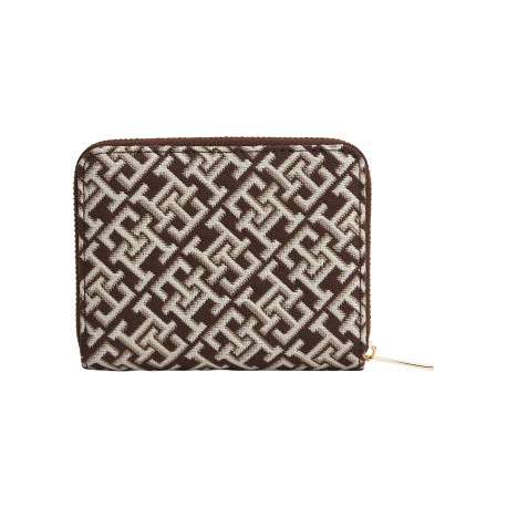 Portefeuille bordeaux orné d'un motif monogramme et du logo métallique - Image 2