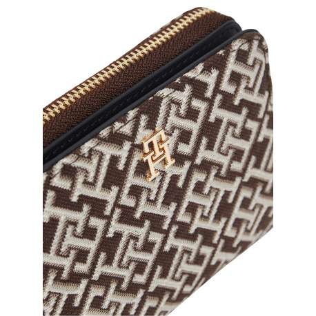 Portefeuille bordeaux orné d'un motif monogramme et du logo métallique - Image 4