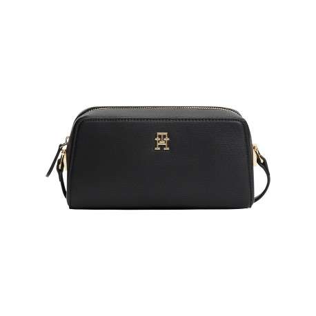 Sac à bandoulière noir uni pourvu d'une bandoulière réglable