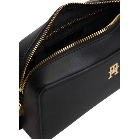 Sac à bandoulière noir uni pourvu d'une bandoulière réglable - Image 3