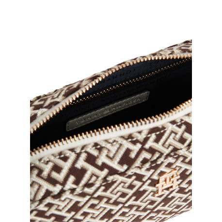 Sac à bandoulière bordeaux orné d'un motif monogramme contrasté - Image 3