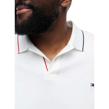 Polo en coton blanc à coupe droite pourvu d'un col à revers boutonné - Image 4