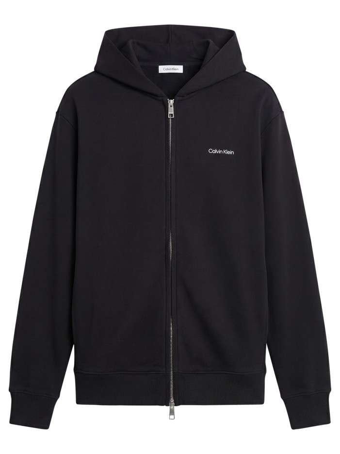 Sweat zippé en coton noir...