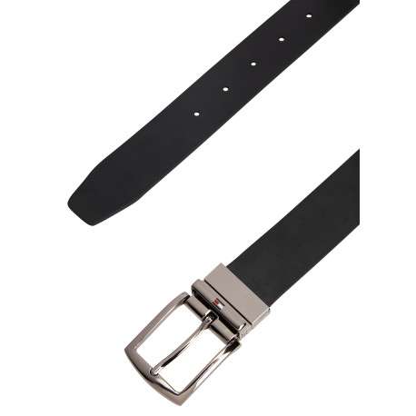 Ceinture en cuir de vache noire pourvue d'une boucle pivotante - Image 4